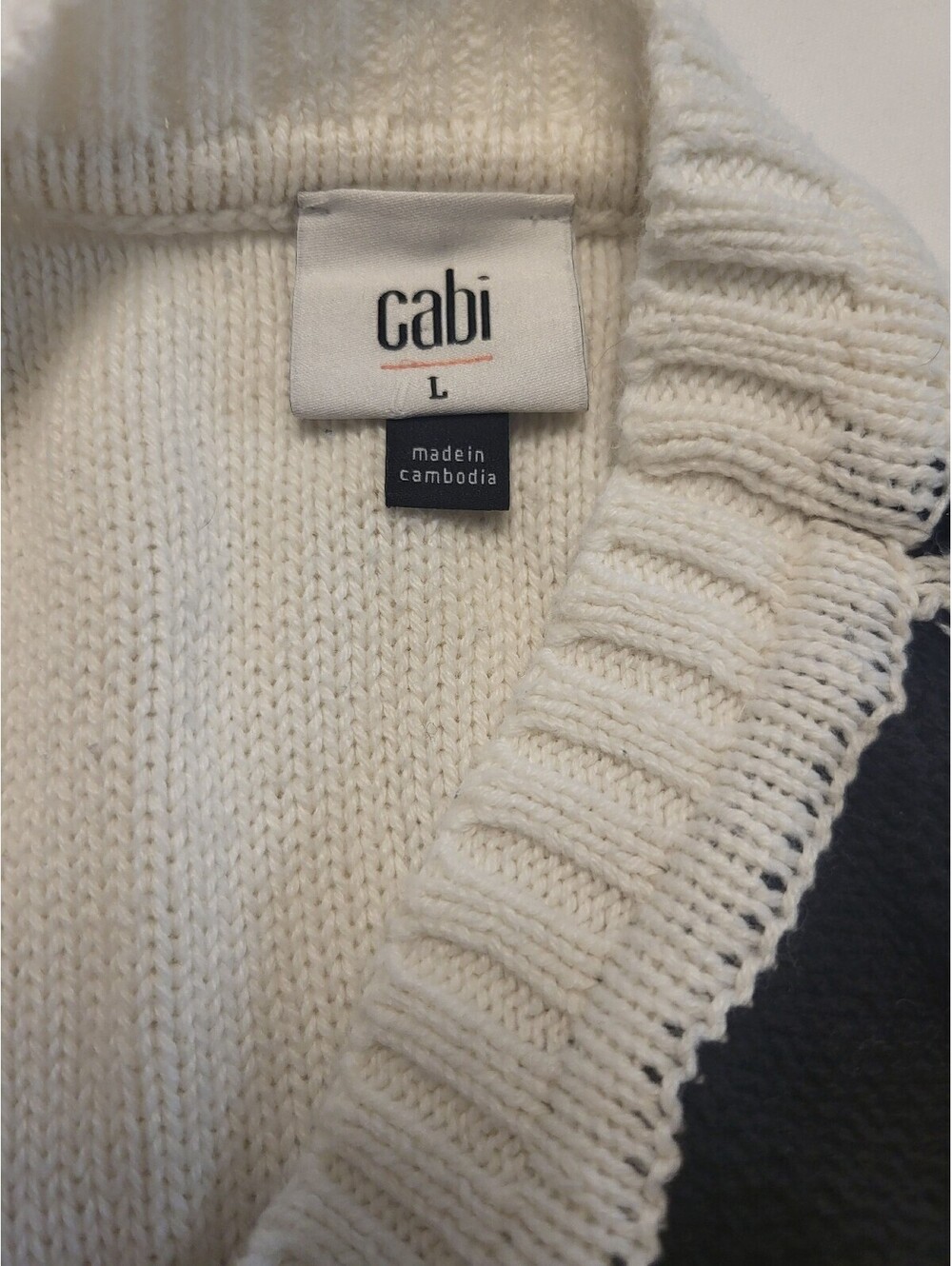 Cabi Women's Large Two-Tone Knit Pullover Cardigan